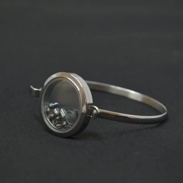 Silver locket bangle 200