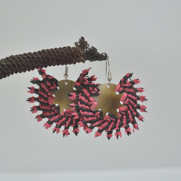 pink black rito earrings