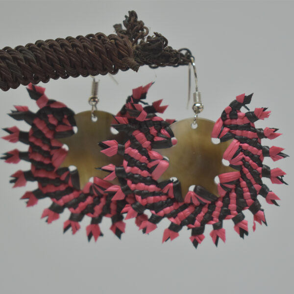 pink black rito earrings image 2