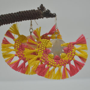 Yellow and Pink Rito Earrings