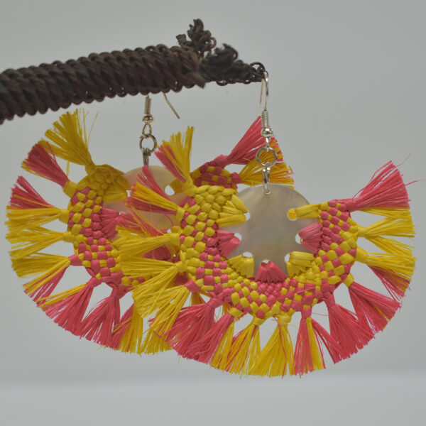 Yellow and Pink Rito Earrings