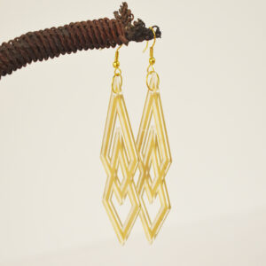 Double Golden Spears long earrings