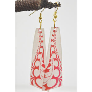 Red Tikitiki Tangata Tattoo Design Long Earrings