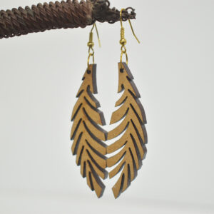 Feather Wood Earrings