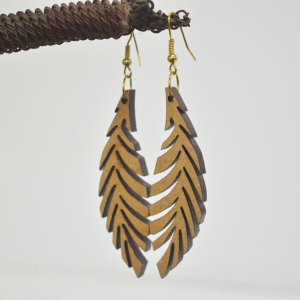 Feather Wood Earrings