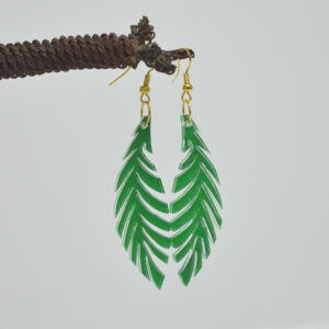 Long Green Fern Earrings