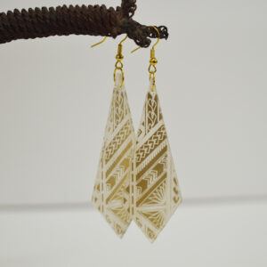 Full Golden Pacifica Tattoo Diamond Tear Drop earrings