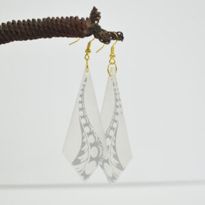 Silver Tikitiki Tangata Waves Diamond Tear Drop earrings