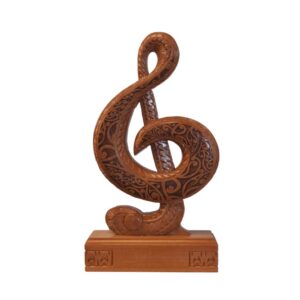 A4 carved musical key shaped on base