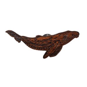 small whale wooden magnet